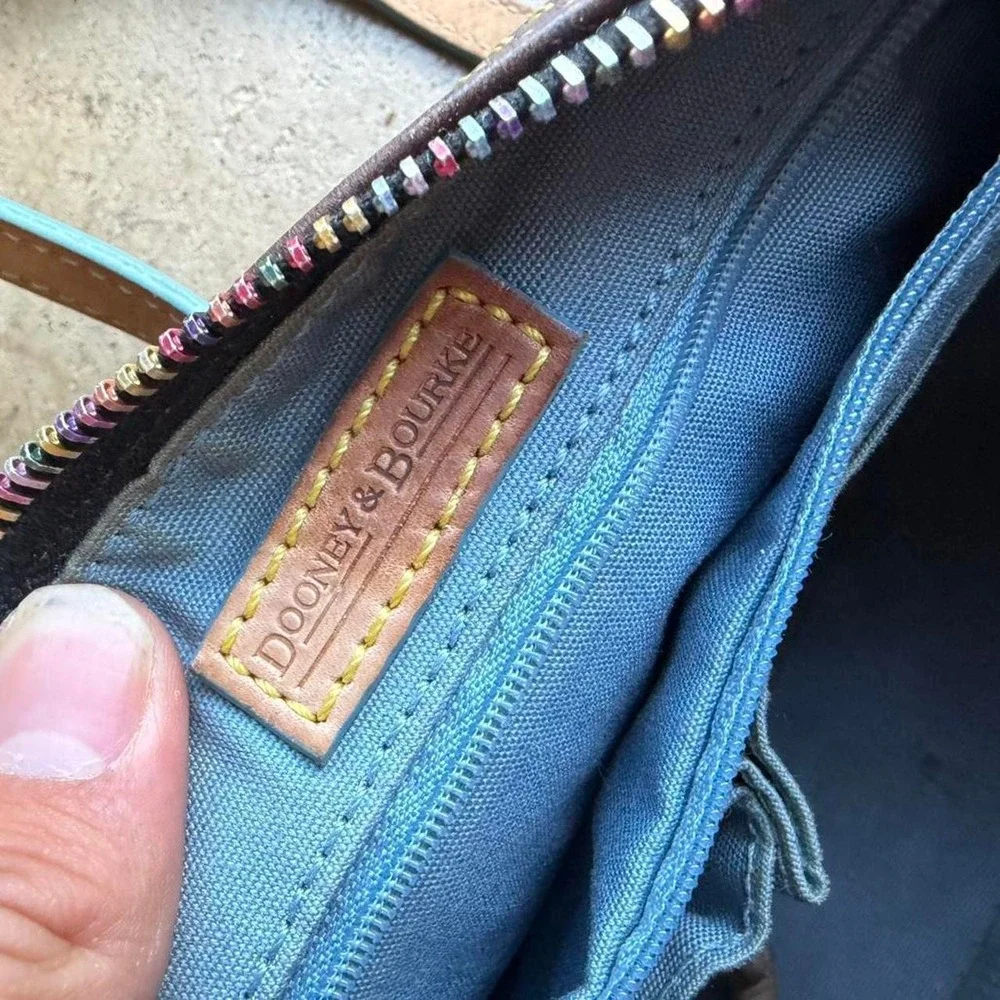 Dooney & Bourke brown monogrammed shoulder bag